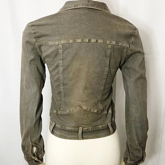 Vintage Gray Dirty Wash Denim Stretch Jacket - Picture 6 of 8